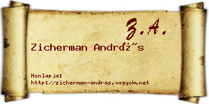 Zicherman András névjegykártya